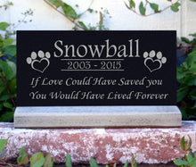 Load image into Gallery viewer, Pet Grave Marker Customized Photo Pet Memorial  Granite Head Stone Heavy Base Stand Outdoor/Indoor Heavy Base Stand