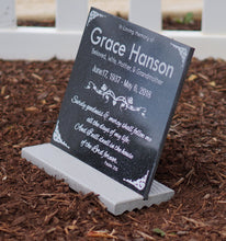 Load image into Gallery viewer, Female Human Headstone with Picture and Corner Flourishes