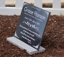 Load image into Gallery viewer, Custom Headstone for Tree Planting Ceremony Plaque Temporary Granite Garden Plaque Heavyl Base Stand