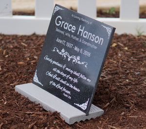 Custom Headstone for Tree Planting Ceremony Plaque Temporary Granite Garden Plaque Heavyl Base Stand