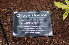 Load image into Gallery viewer, Custom Human Headstone Engraved Granite Human Memorial Stone with Cross Indoor Outdoor Base Stand Indoor/Outdoor