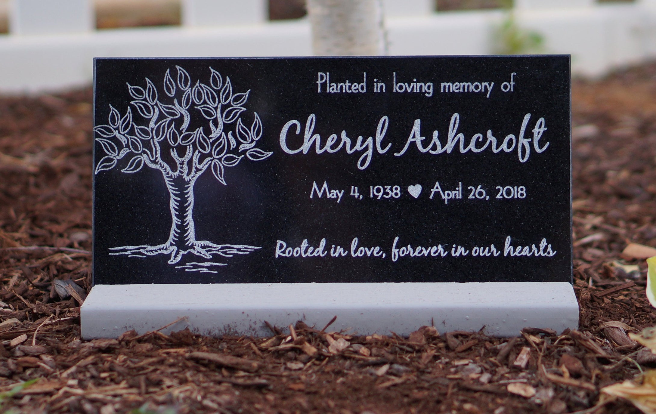 Custom Headstone for Tree Planting Ceremony Plaque Temporary Granite Garden Plaque Heavyl Base Stand