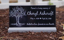 Load image into Gallery viewer, Custom Headstone for Tree Planting Ceremony Plaque Temporary Granite Garden Plaque Heavyl Base Stand