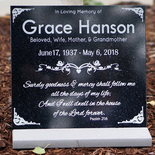 Human Memorial Plaque Granite Loved One Grave Marker Garden Engraved Granite Stone Tree Planting Ceremony Temporary Marker 12x11