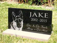 Load image into Gallery viewer, Pet Memorial with Photo Granite Pet Headstone Memorial with Picture Heavy Base Stand Indoor Outdoor